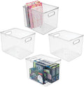 Clear Plastic Storage Bin with Handles, 10 Long, 4 Pack N19254