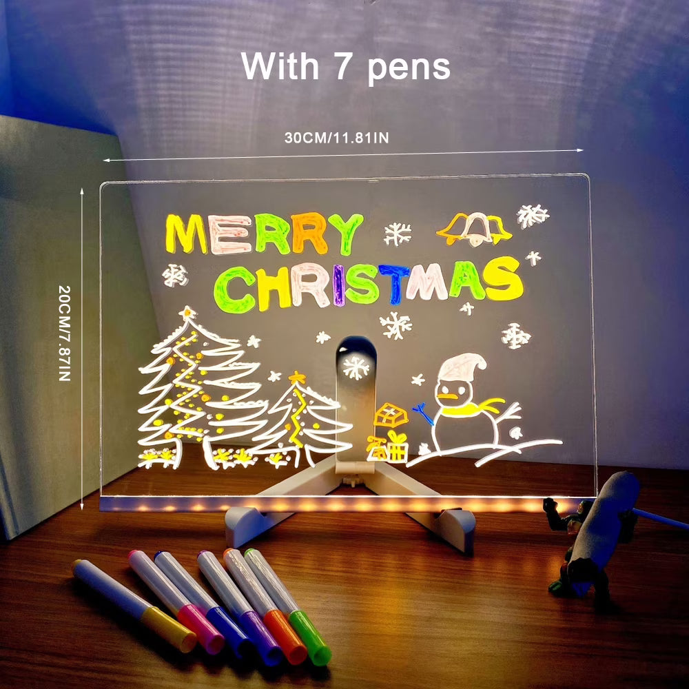 Acrylic Message Note Board LED Lamp O637