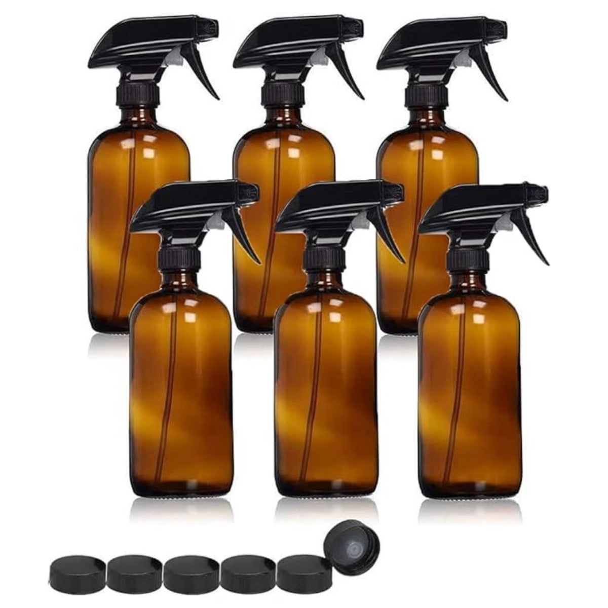 6 Pack 16 oz Amber Glass Spray Bottles T349728