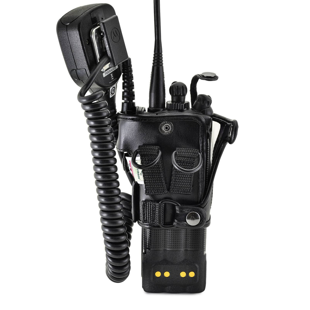 Black Leather 2 Way Radio Holder W465275
