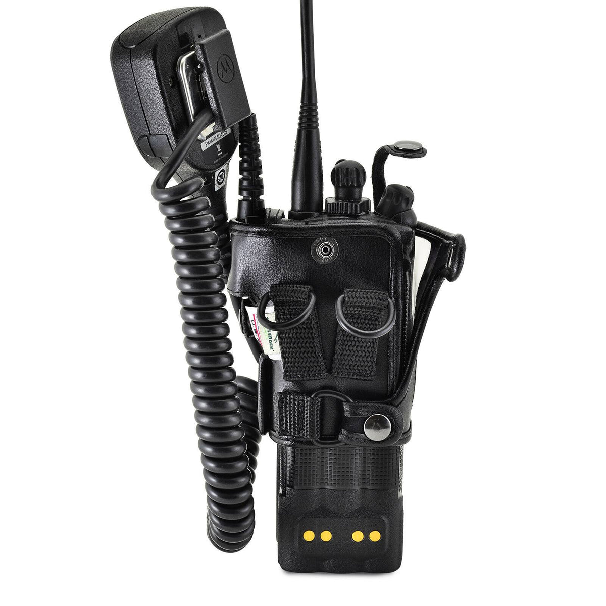 Black Leather 2 Way Radio Holder W465275