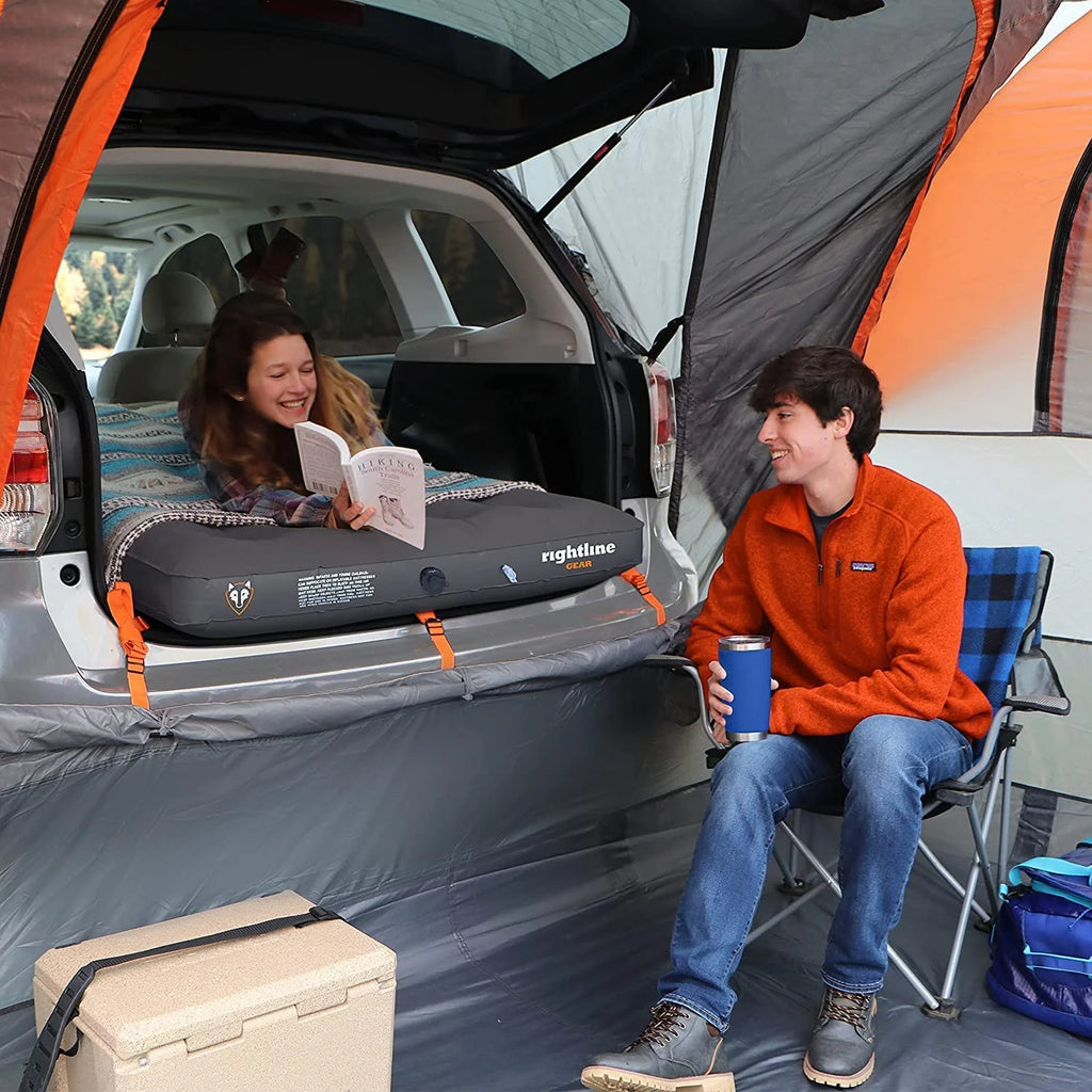 SUV Tent & SUV Air Mattress Car Camping Bundle with Eton Weather Radio P4426