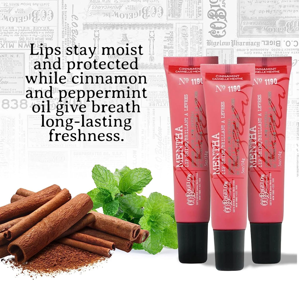 Cinnamint Mentha Lip Shine Lip Balm Trio, 3 Pack, 0.5 oz each V7390