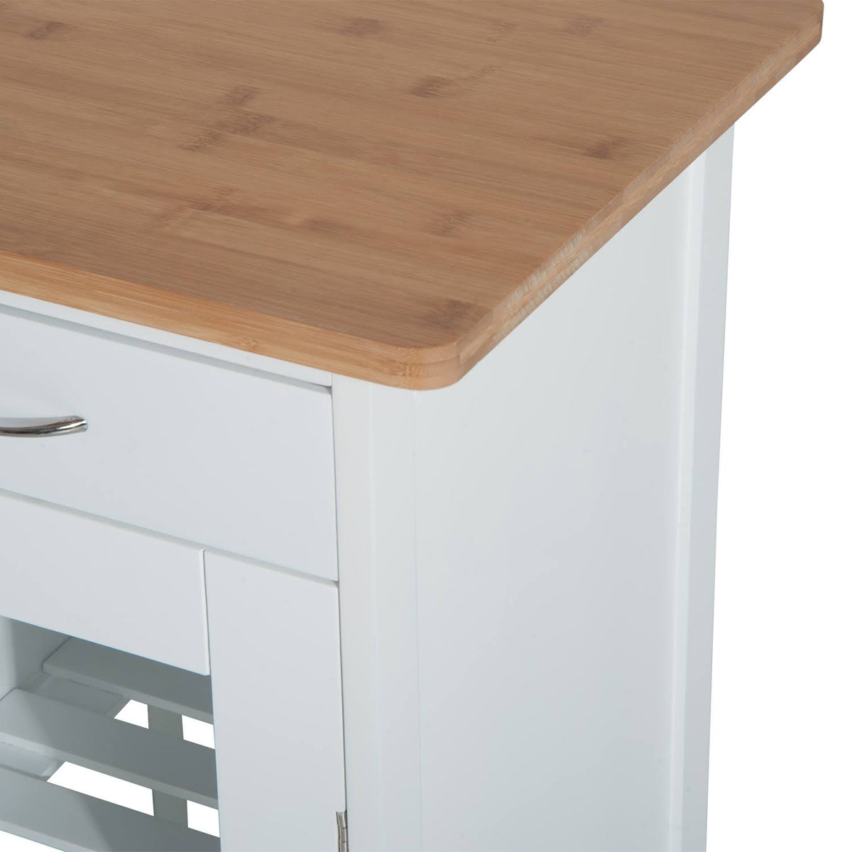 Rolling Kitchen Trolley Serving Cart with Drawers and Cabinet Q68401