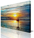 Framed Ocean Landscape Canvas Print 24x36 inch W16619