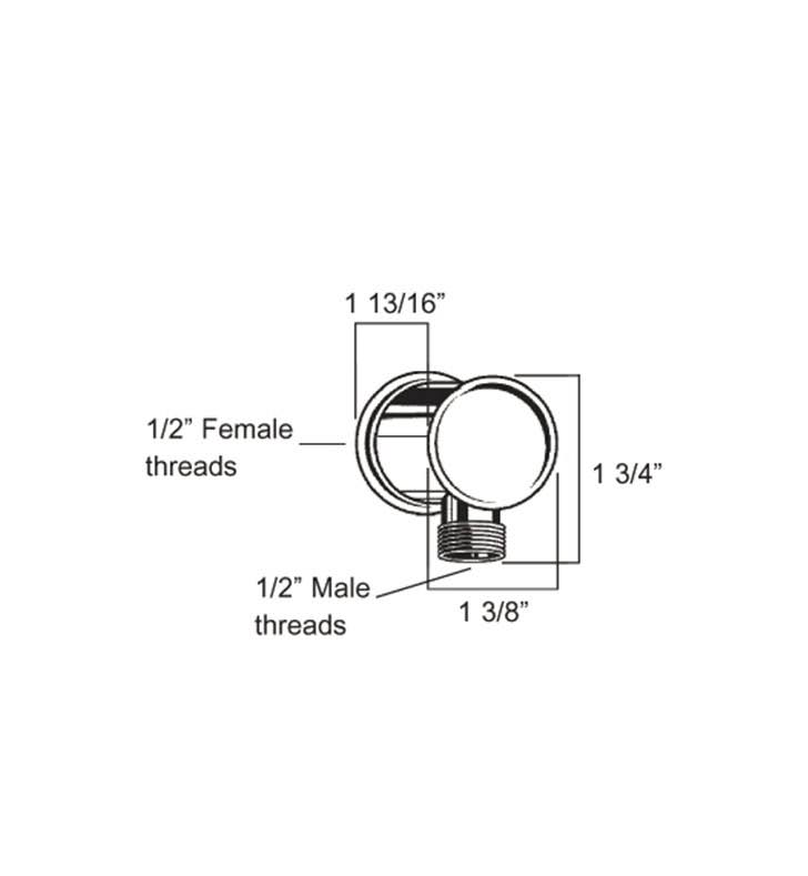 Satin Chrome Water Supply Elbow J192300