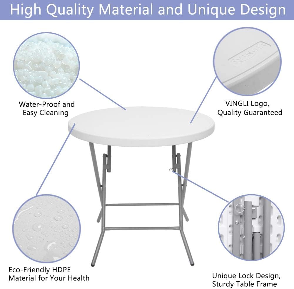 White Granite 32 Round Folding Plastic Table G309