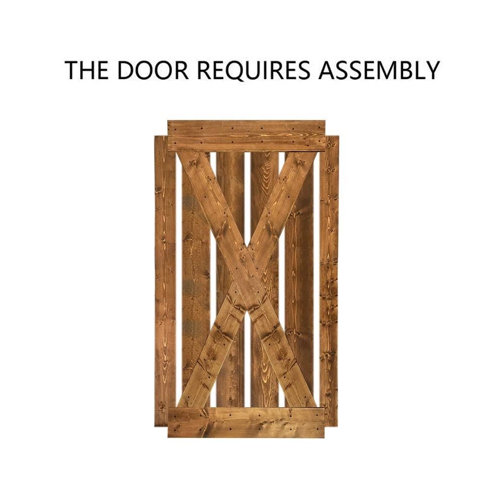 36 in. x 84 in. Solid Knotty Pine Wood Interior Sliding Barn Door Slab L6214