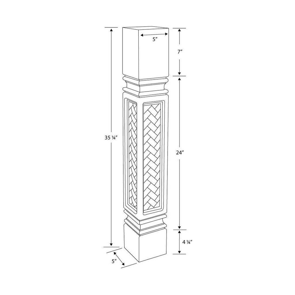 Unfinished Solid Cherry Kitchen Island Leg O369971
