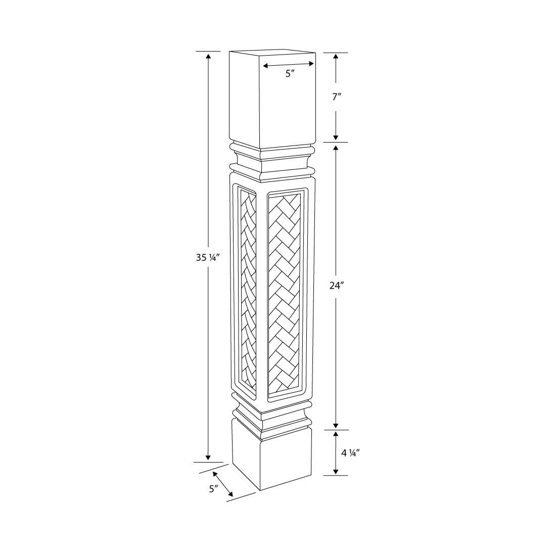 Unfinished Solid Cherry Kitchen Island Leg O369971
