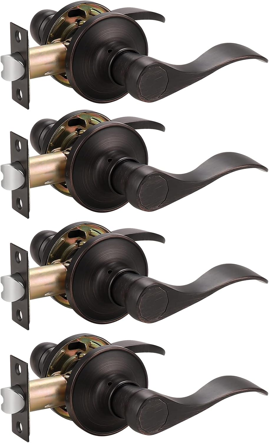 Oil Rubbed Bronze Passage Door Lever Handles 3 Pack Z25736