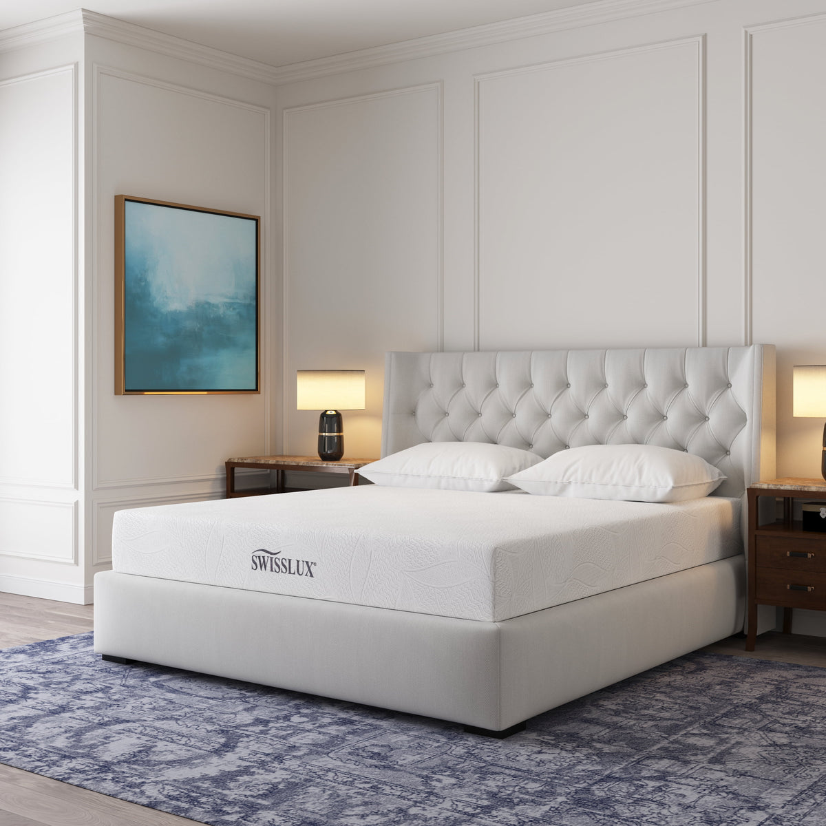 White Full Size 10 Inch Medium Plush Memory Foam Mattress S35016