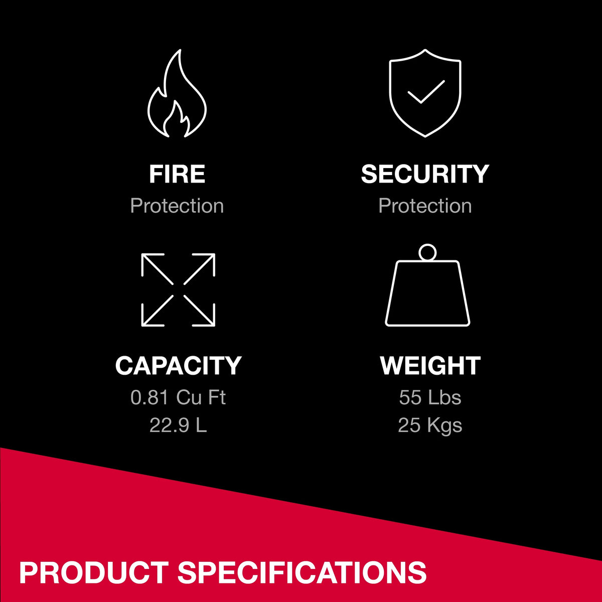 Large Fire-Resistant Safe with Combination Lock W452