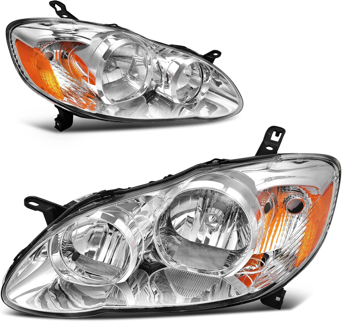 Headlight Assembly Black Housing Amber Reflector Clear Lens U597
