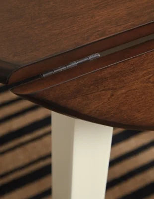 Cream/Brown Drop Leaf Dining Table Z543091