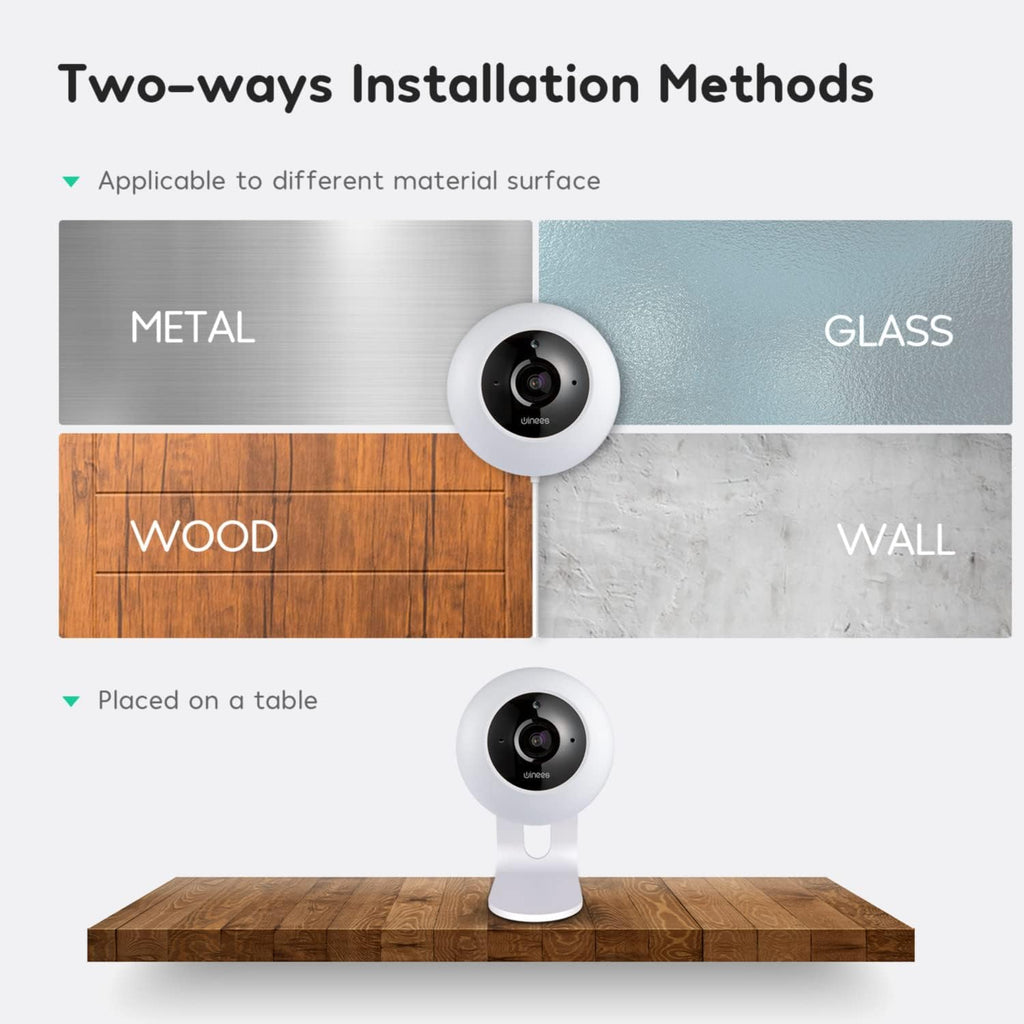 Indoor Security Camera Baby Monitor Wi-Fi Smart Home Camera 1080P HD Motion Detection 2-Way Audio Night Vision Pack of 2 P1958