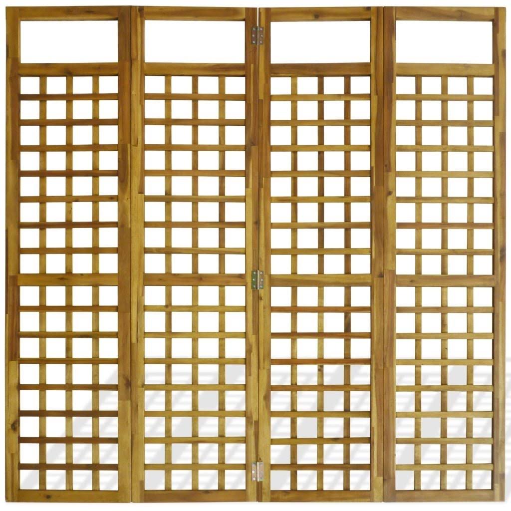 4-Panel Solid Acacia Wood Room Divider P9814