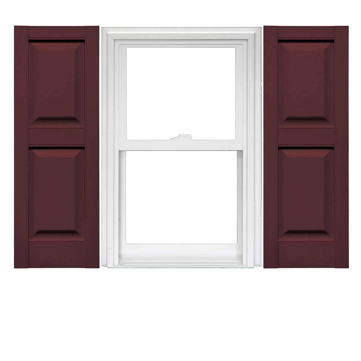 Raised Panel Vinyl Shutters (1 Pair) 14.75 x 67 Bordeaux W169953