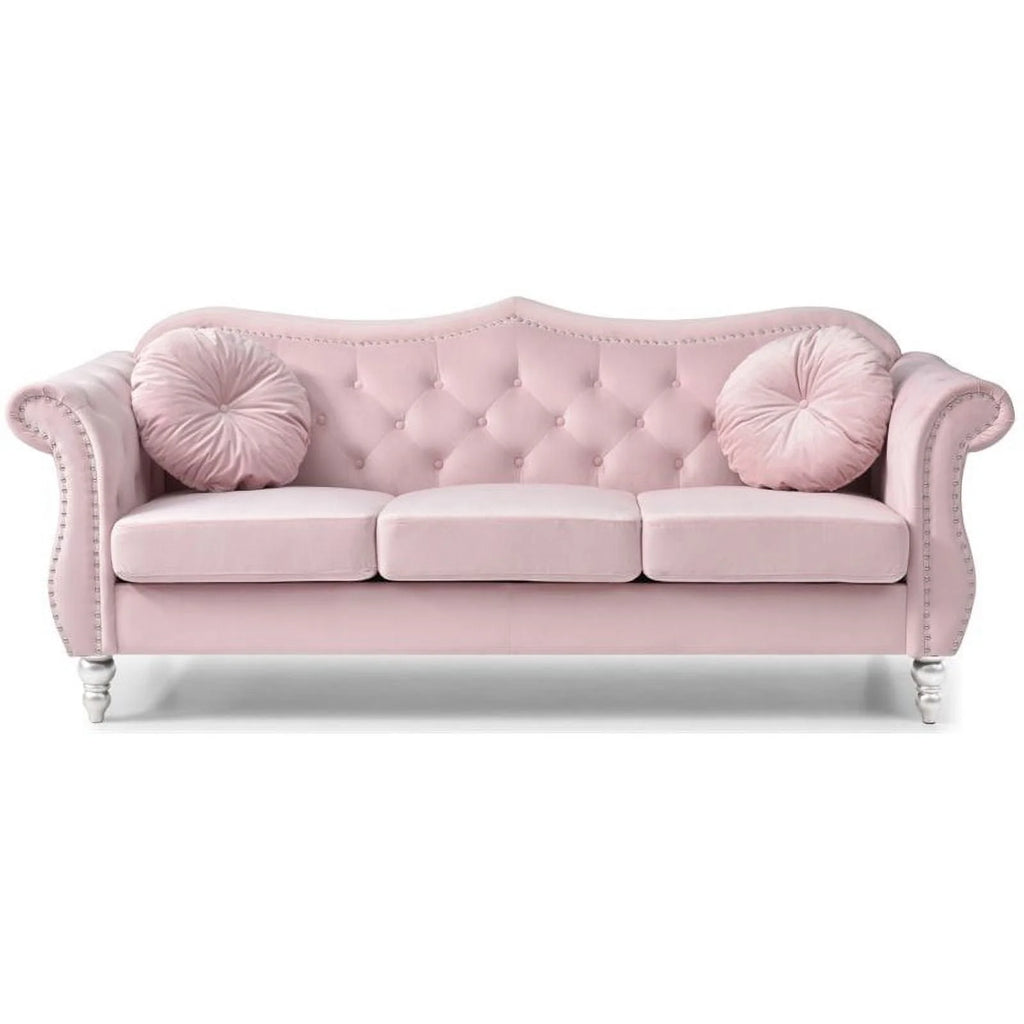 Pink 2-Piece Sofa and Loveseat Furniture Set D583