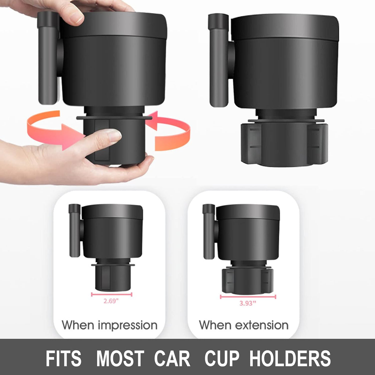 Expandable Car Cup Holder Organizer with Phone Stand W38605