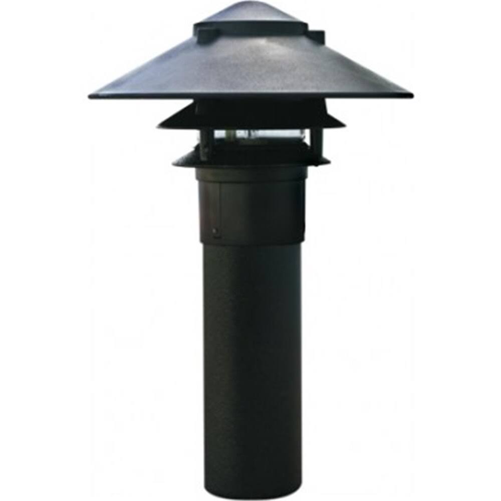 Cast Aluminum Three Tier Pagoda Light with 3 in. Base Black I376