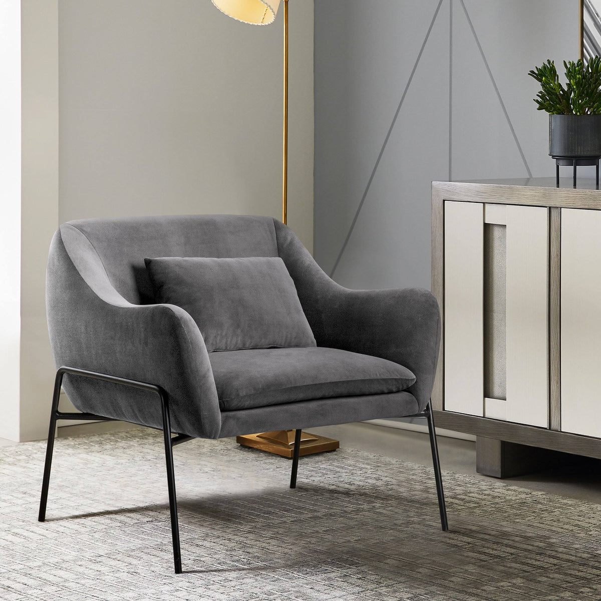 Blue Velvet Accent Chair S43361