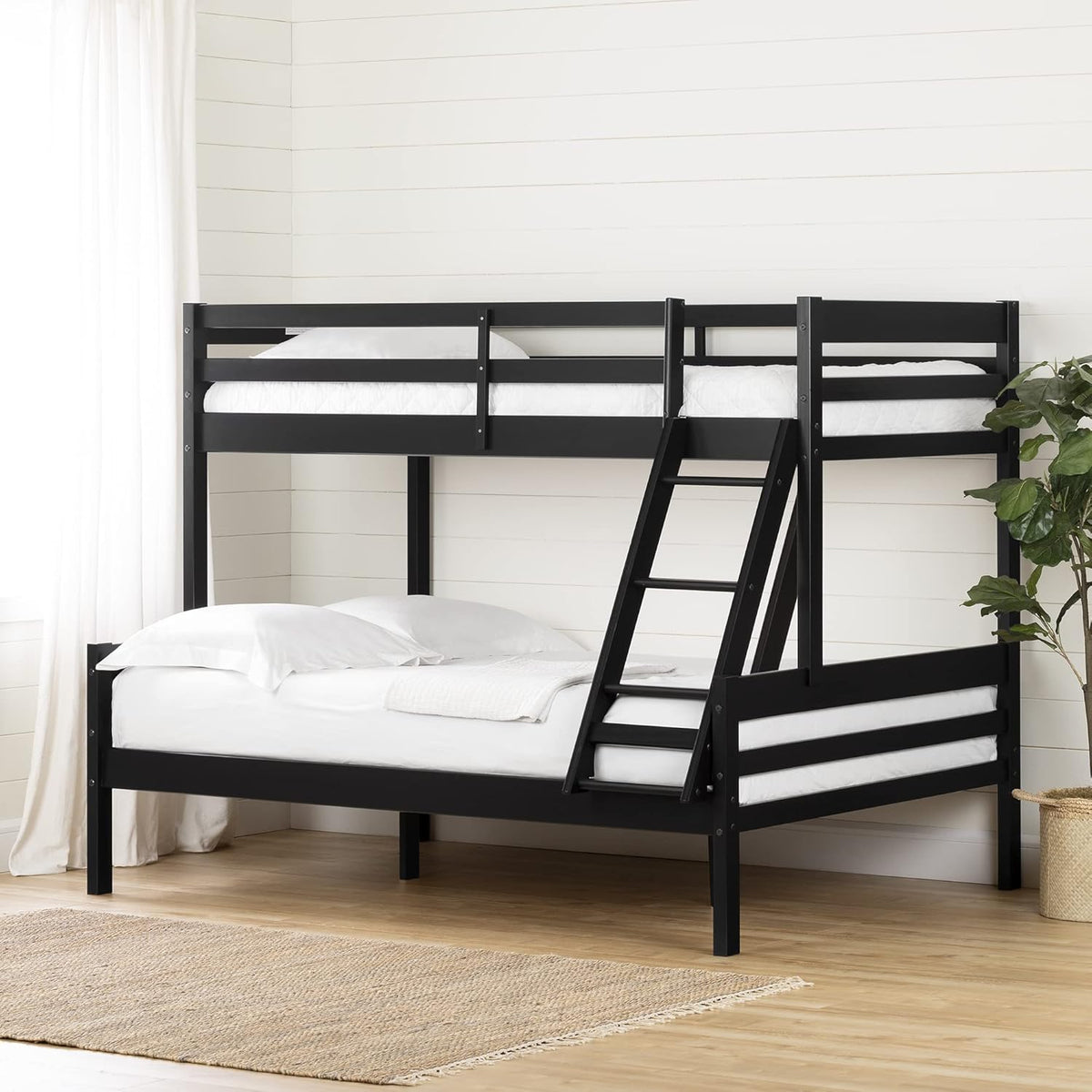 Matte Black Twin on Full Bunk Bed Q77032