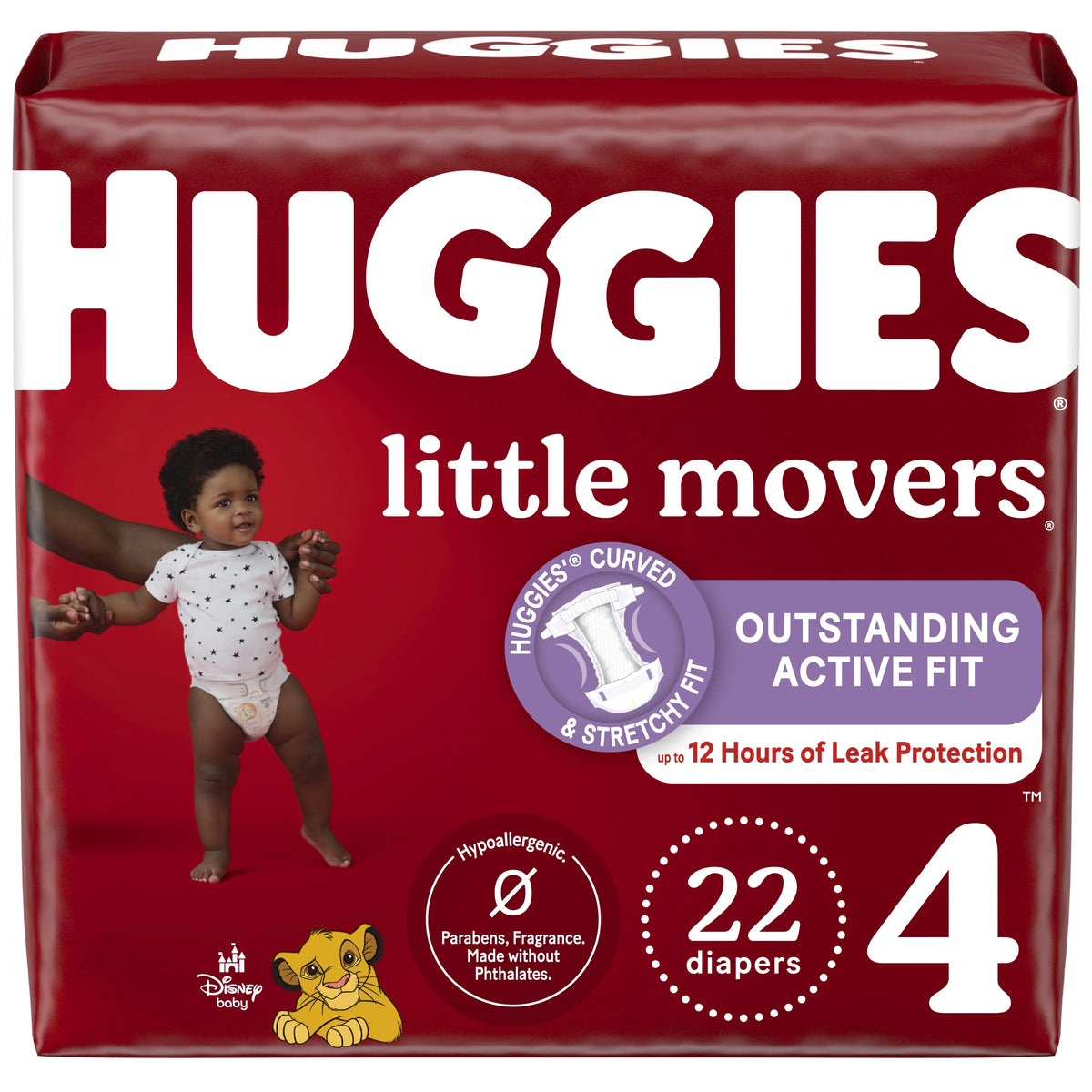 Huggies Little Movers Baby Diapers, Size 4, 22 Ct H1687