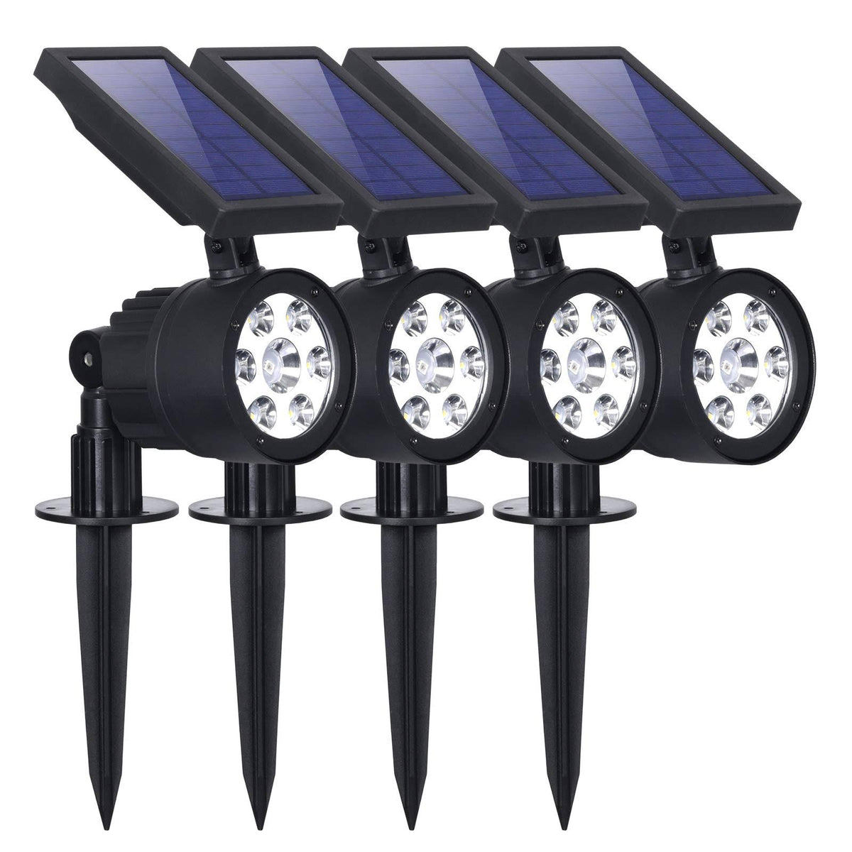 White 2-in-1 Solar Wall Lights, 200 Lumens, 7 LEDs C278484