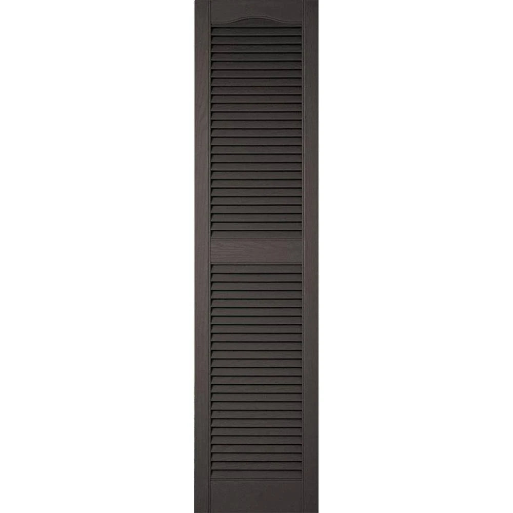 Custom Cathedral Top Center Mullion Open Louver Shutters with Shutter-Loks Per Pair I1179