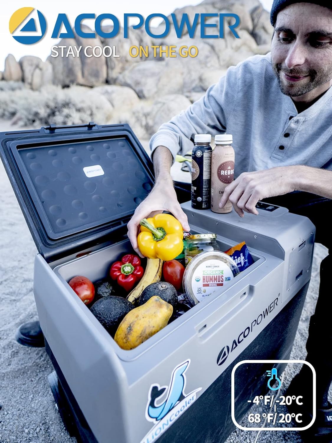 32 Quarts Portable Freezer Refrigerator with Rechargeable Battery, Silver F769