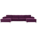 Purple Velvet Sectional S436396