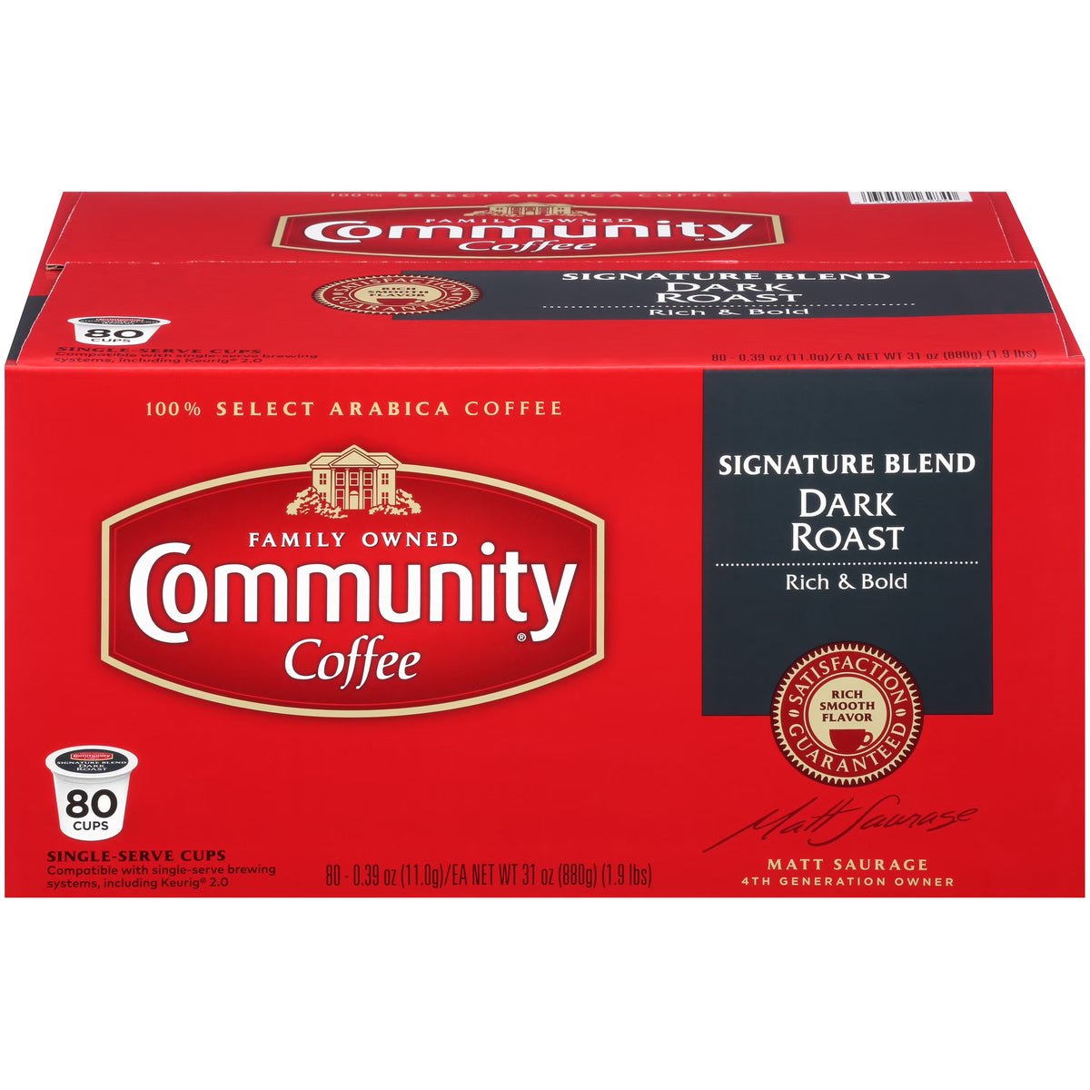 Dark Roast Coffee Single-Serve Cups 80 ct Box C4473