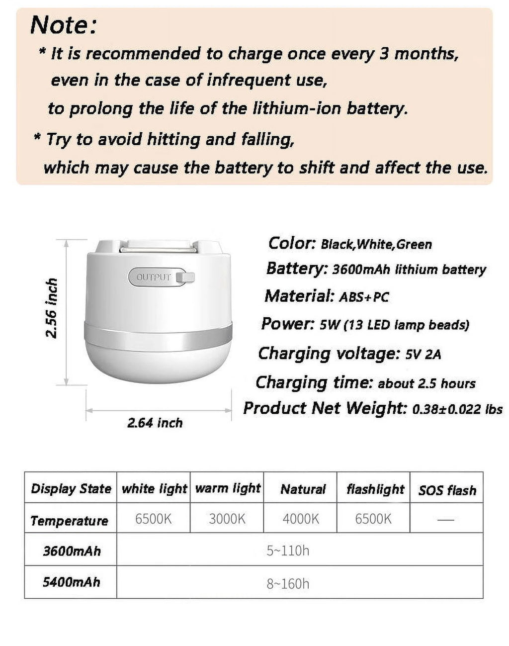 LED Camping Lantern 3000-6500 Lumen Portable Hurricane Lamp USB Rechargeable Z2621