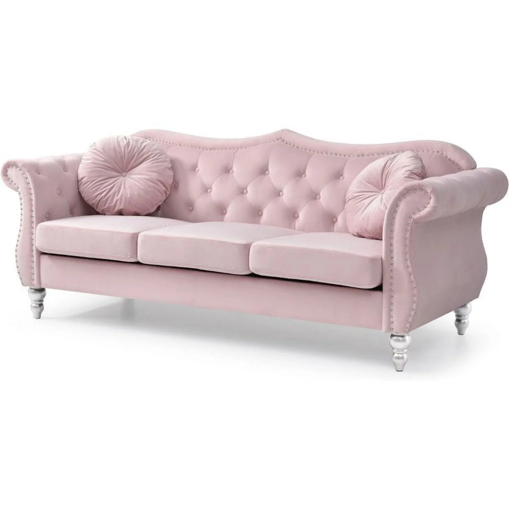 Pink 2-Piece Sofa and Loveseat Furniture Set D583