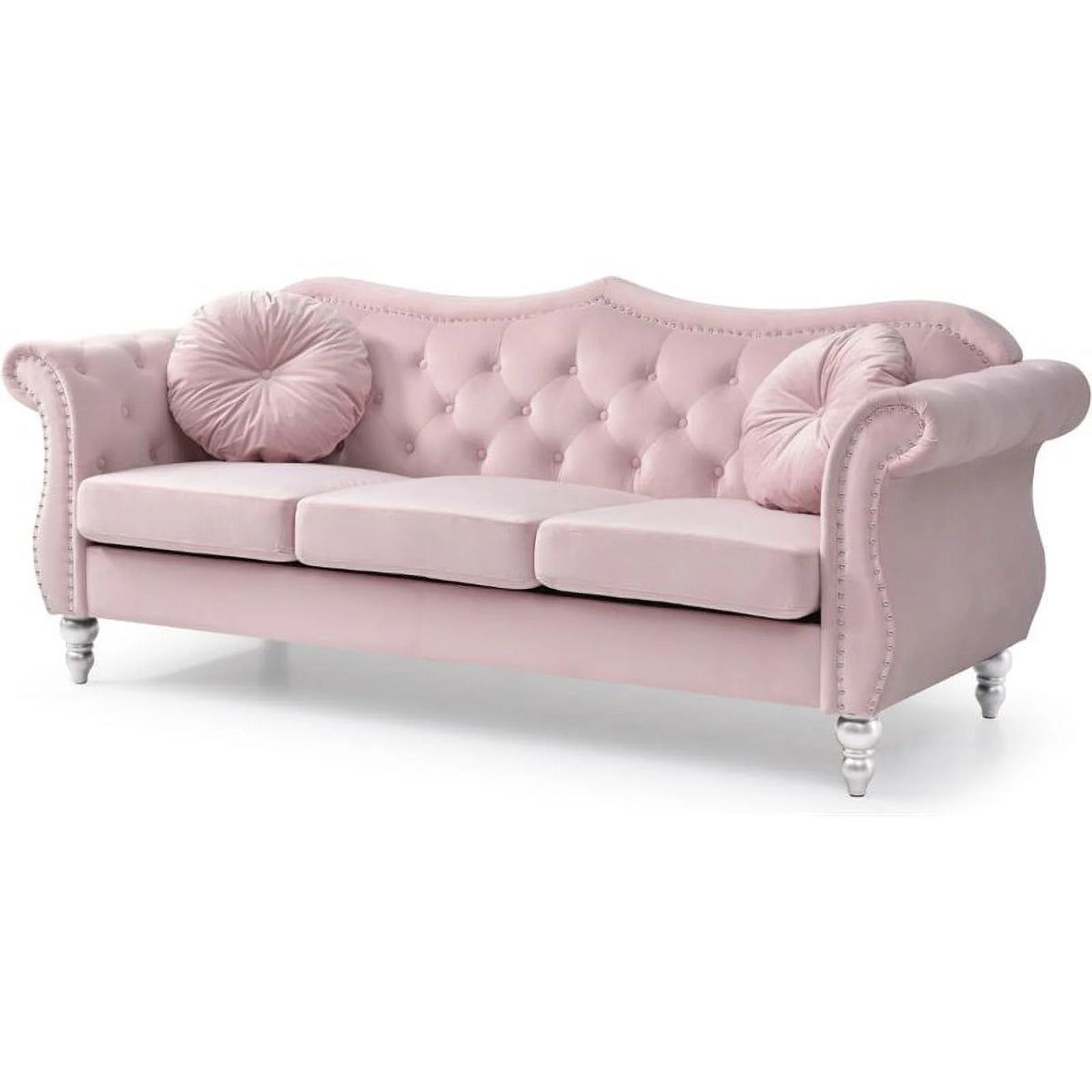 Pink 2-Piece Sofa and Loveseat Furniture Set D583