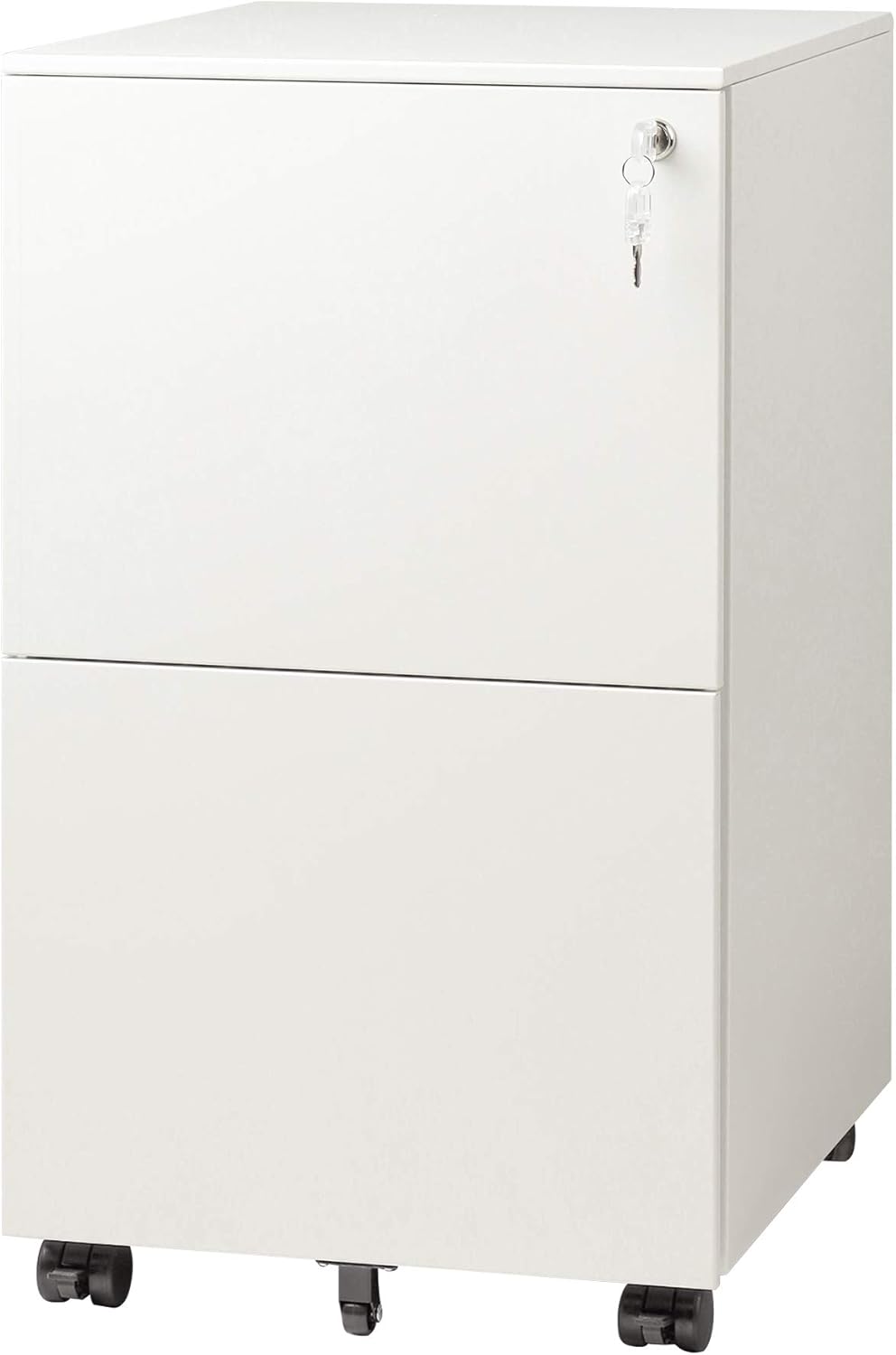 Black 2-Drawer Mobile File Cabinet with Lock R65924