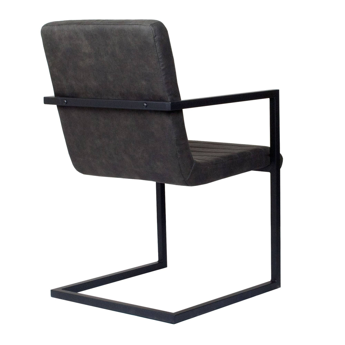 Set of 2 Modern Dining Side Chair with Leatherette - Black Grey X57490