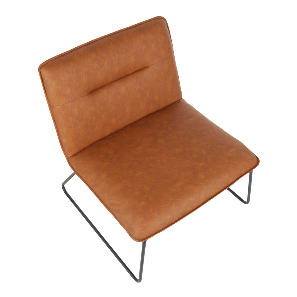 Industrial Faux Leather Accent Chair Camel H8975