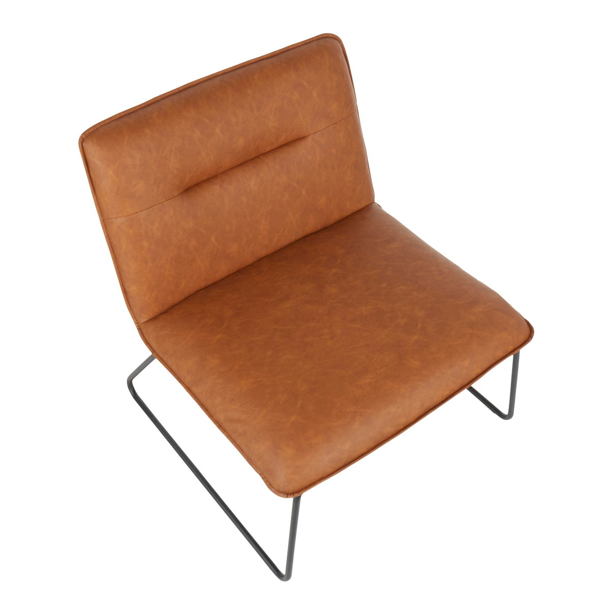 Industrial Faux Leather Accent Chair Camel H8975