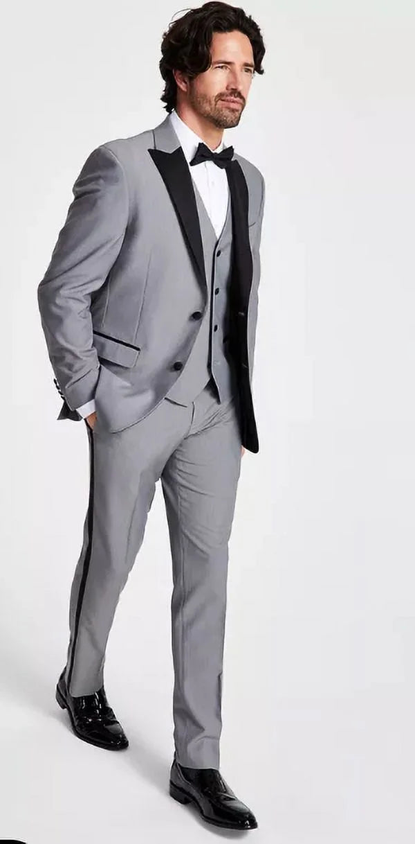 Mens Slim-Fit Tuxedo Jacket Grey 36S R95765