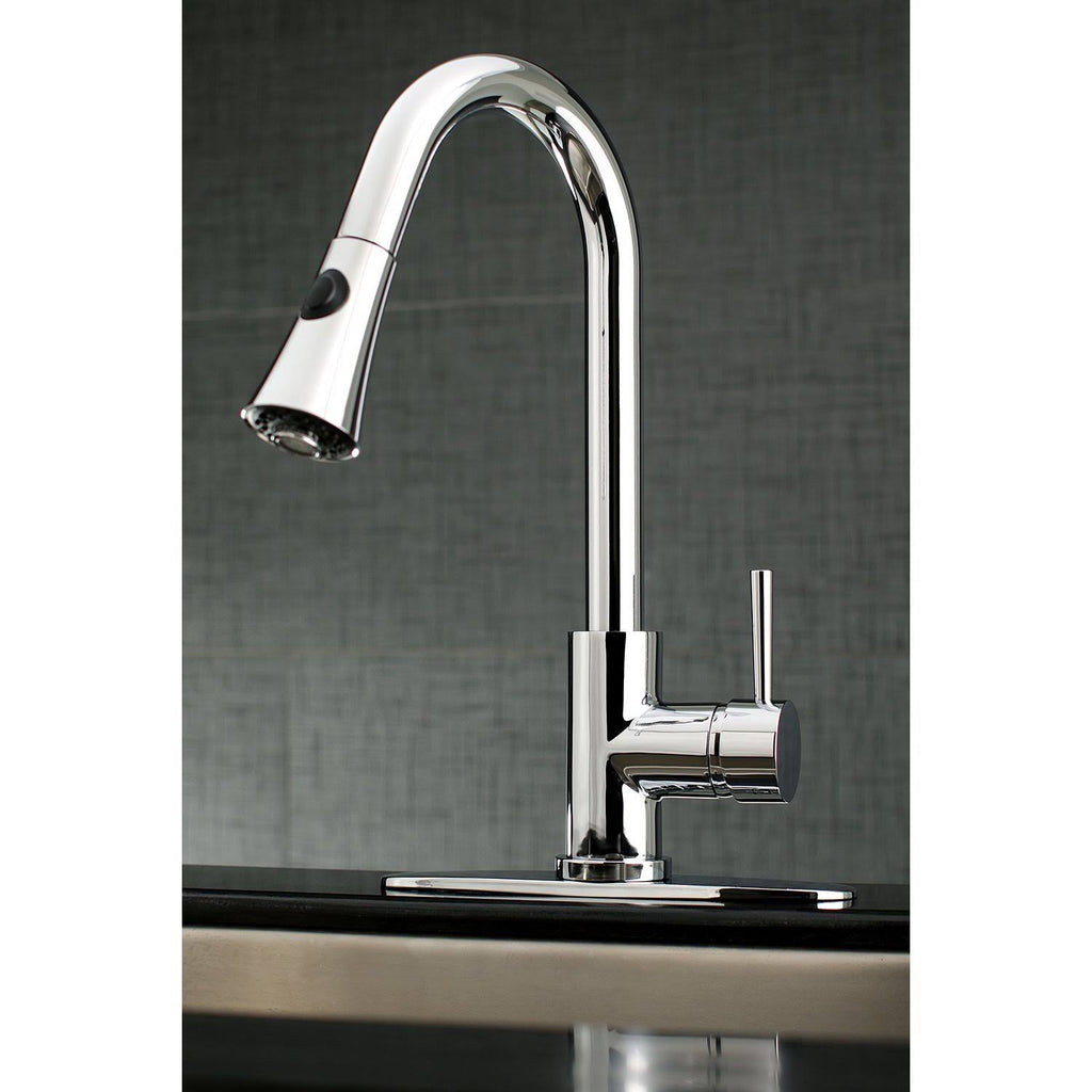 Satin Nickel Kitchen Faucet with Pull-Down Sprayer T10784