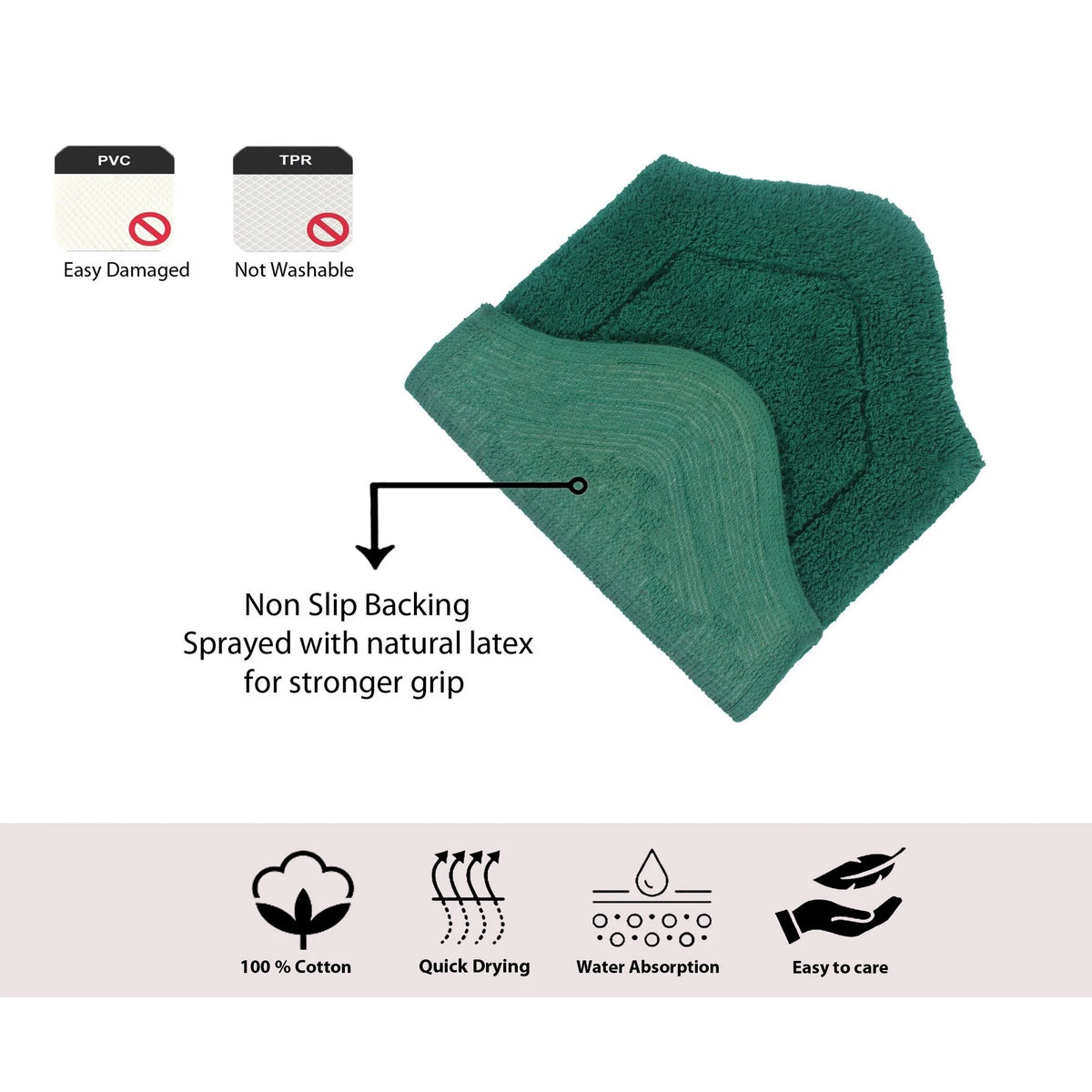 100% Cotton Tufted Bath Rug 5 Piece Set U174124