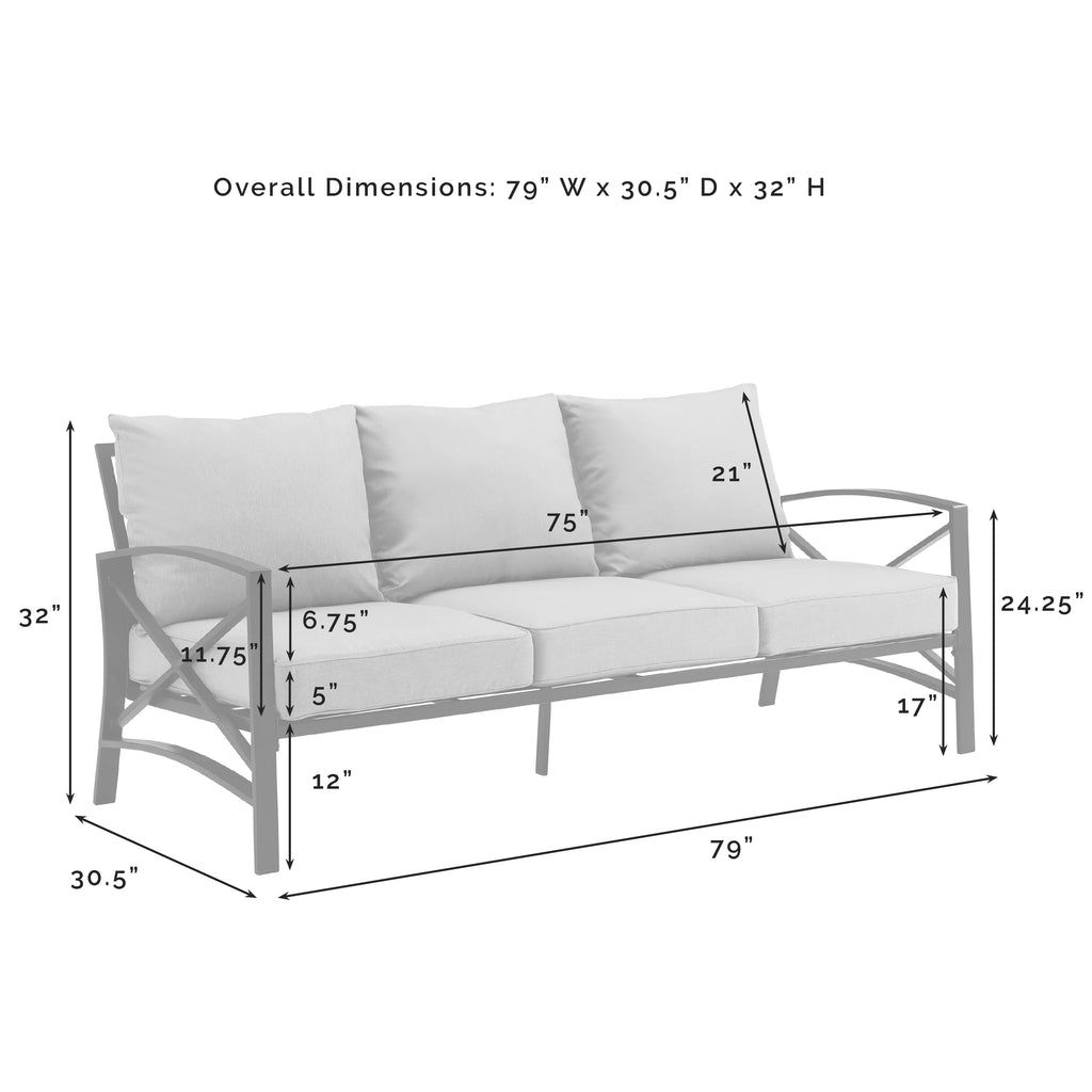 Mist Green 3 Piece Metal Outdoor Sofa Set X3559