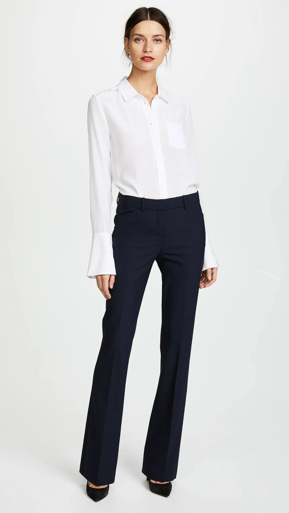 Stretch Wool Relaxed Straight Pant L62411
