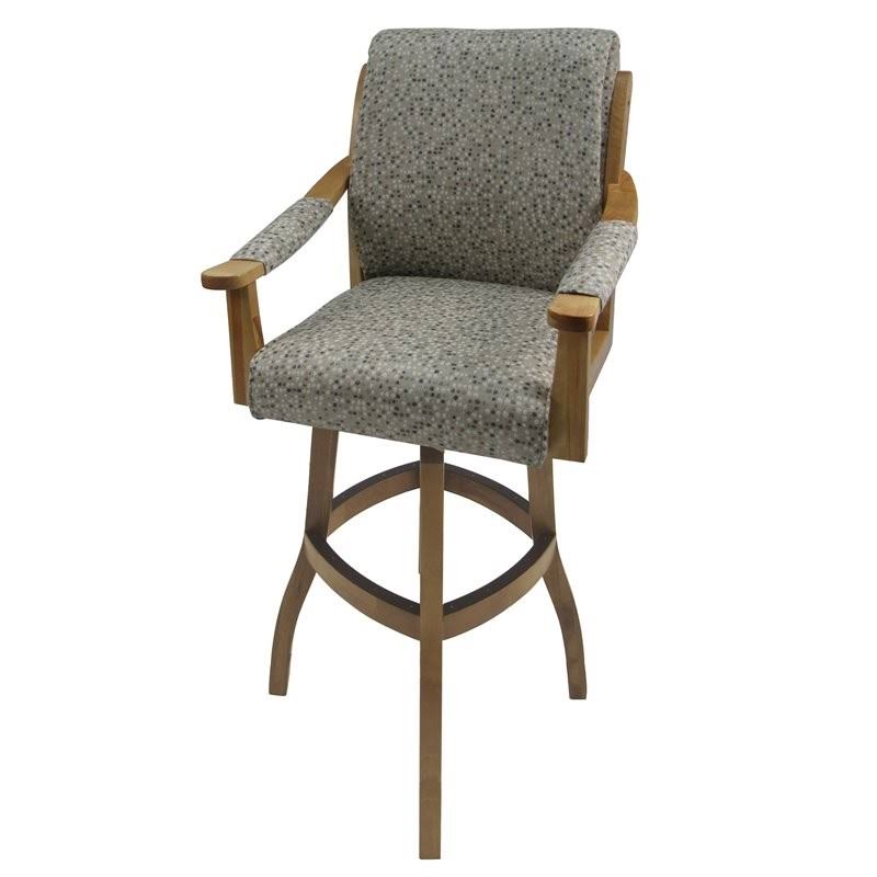 30x22 Swivel Solid Wood Bar Stool in Peppered Gray P59199