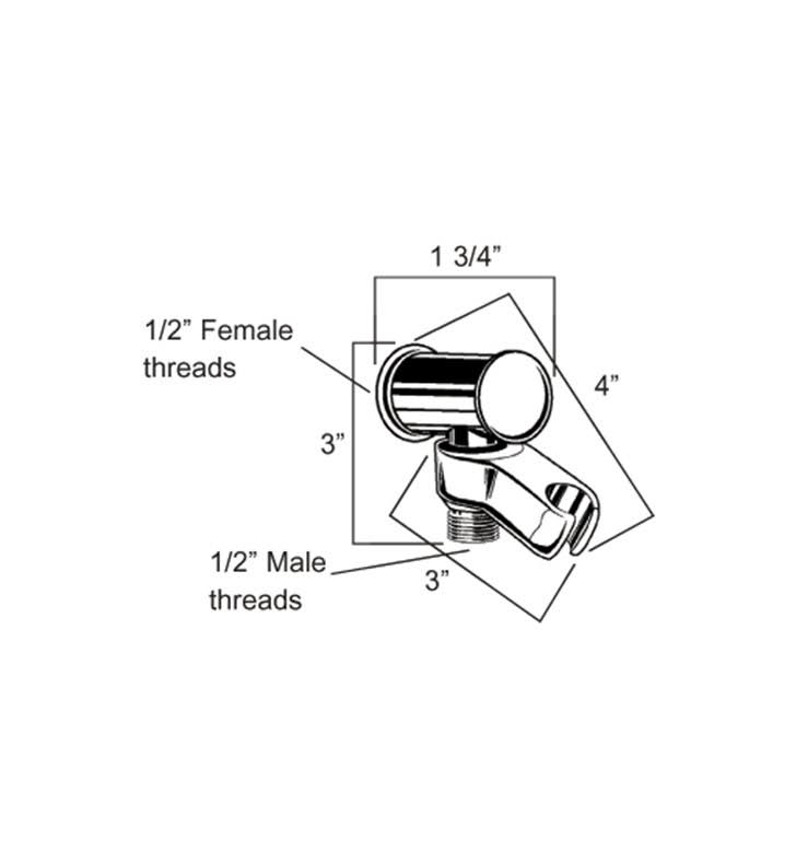 Satin Chrome Water Supply Elbow J192300