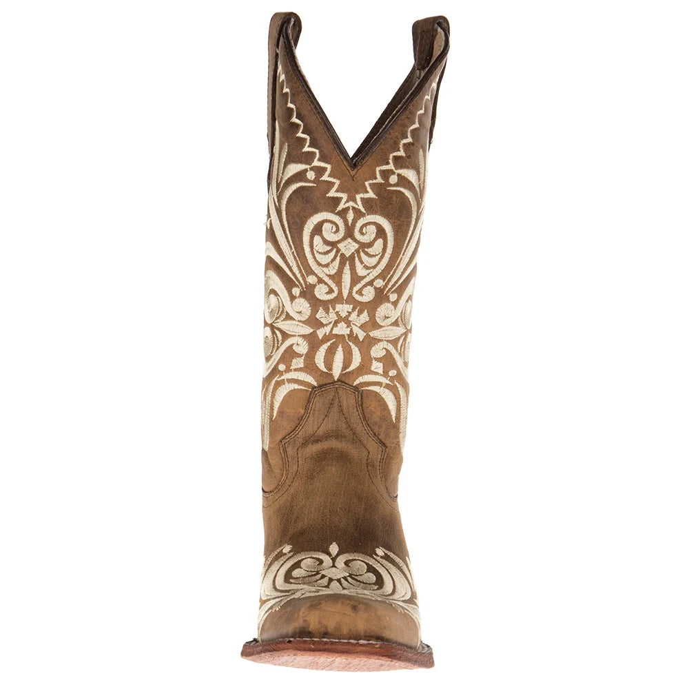 Tan Square Toe Boots Q3806