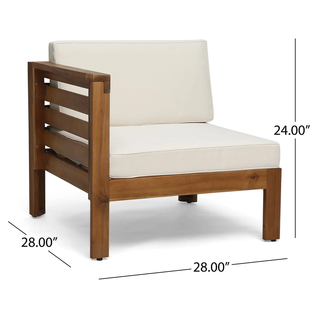 Teak 5 Piece Outdoor Fabric Acacia Wood Sofa Set S376153