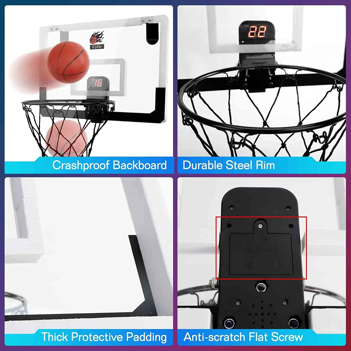 Mini Basketball Hoop Toys with Score Record and Sounds H787
